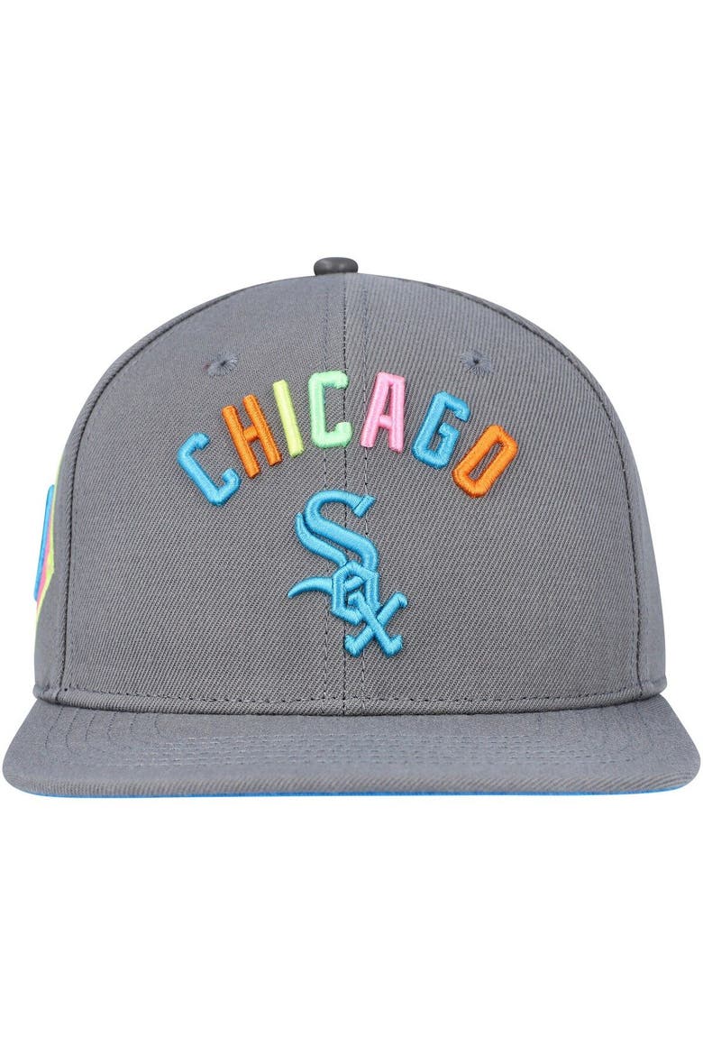 Men's Pro Standard  Gray Chicago White Sox Washed Neon Snapback Hat, Alternate, color, Gray
