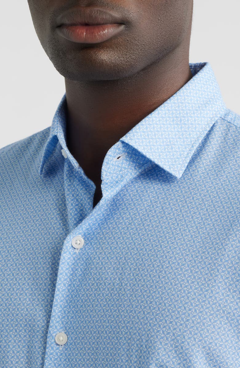 Peter Millar Windsail Short Sleeve Button-Up Shirt, Alternate, color, Bluebird