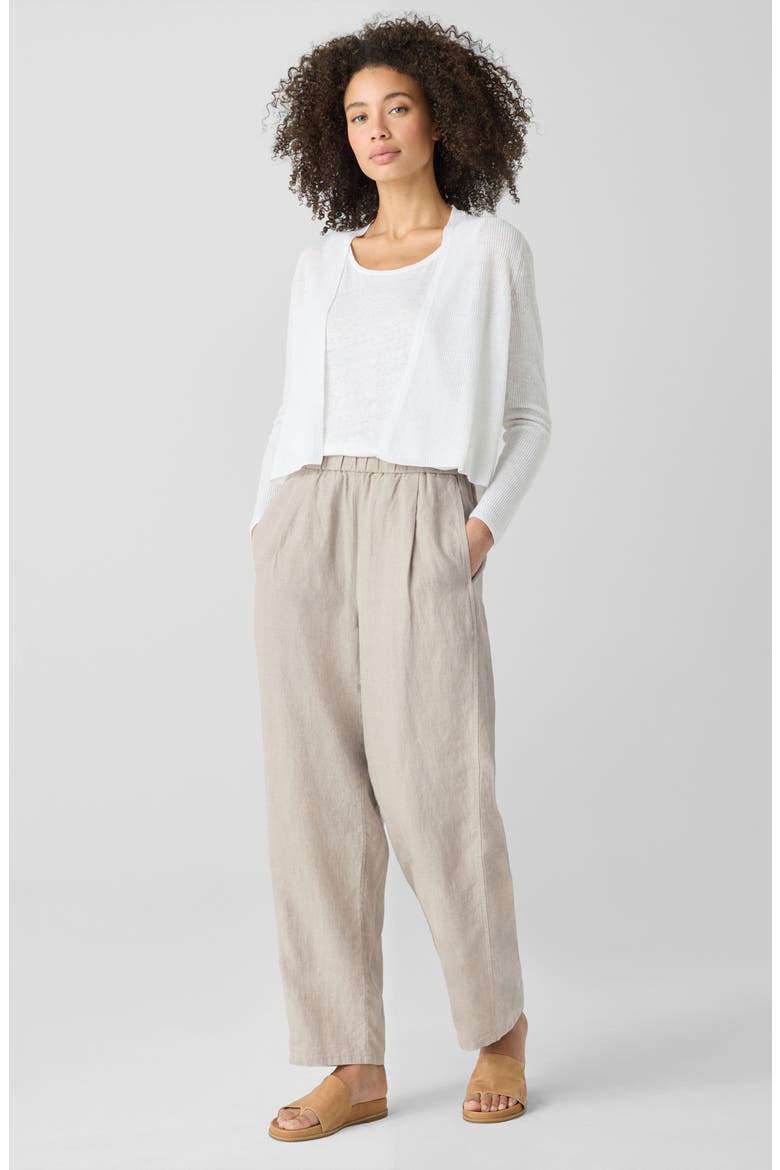 Organic Linen & Organic Cotton Cardigan, Alternate, color, WHITE
