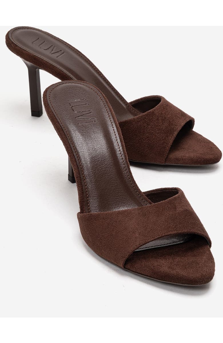 Prologue Shoes Varelan Stiletto Sandal, Main, color, Brown Suede