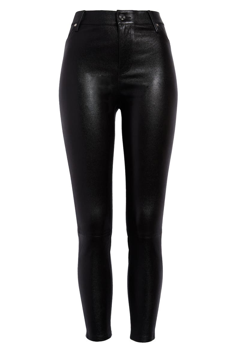 Alvy Leather Pants, Main, color, CRISTAL NOIR