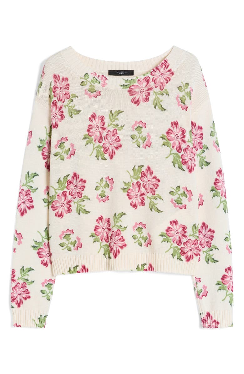 Weekend Max Mara Floral Sweater, Alternate, color, Ecru