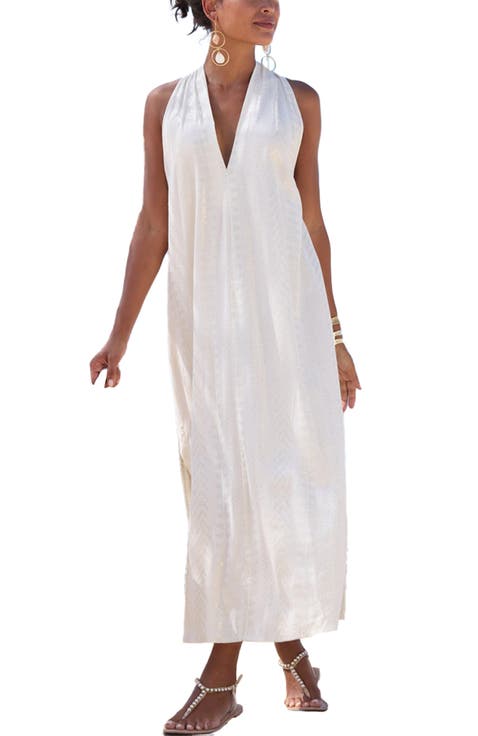 Women's Metallic Column Maxi Dress