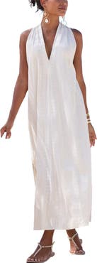 LASCANA Women's Metallic Column Maxi Dress