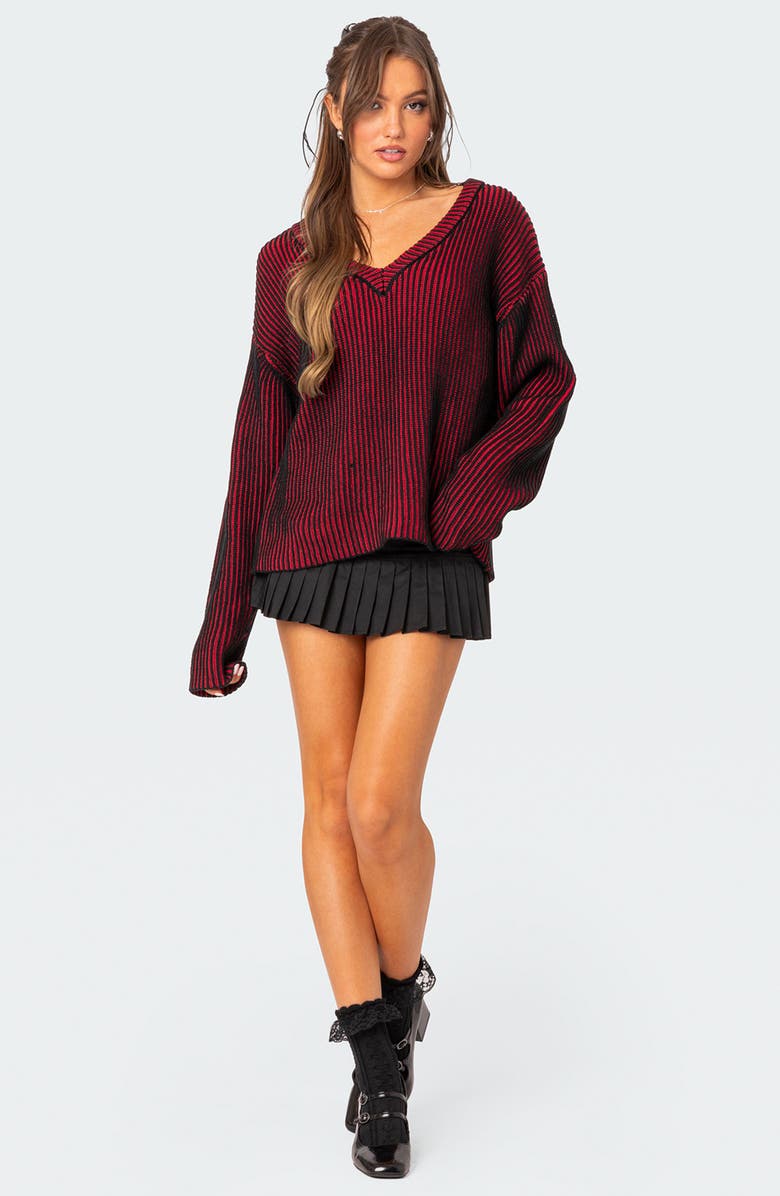 EDIKTED Oversize Contrast Rib Sweater, Alternate, color,
