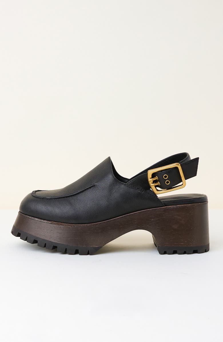 Charlotte Stone Carlos Slingback Platform Clog, Alternate, color, Black