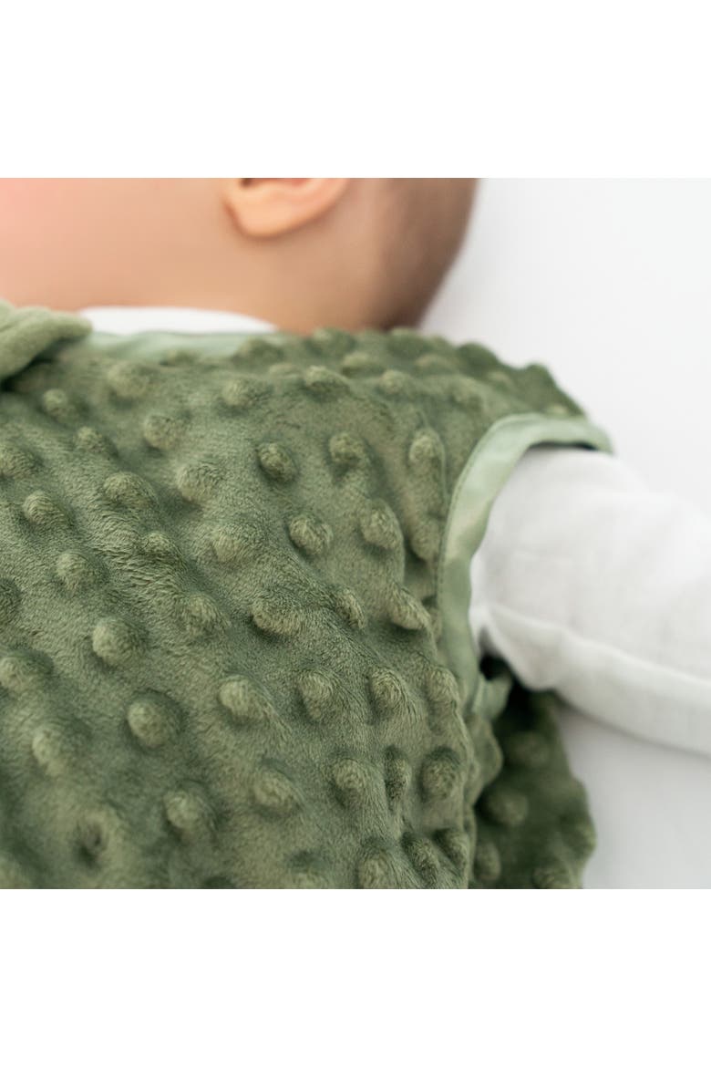 Plush Dots Velboa 1.5 TOG Sleepsack Wearable Blanket, Swaddle Transition Sleeping Bag, Alternate, color, Olive Green