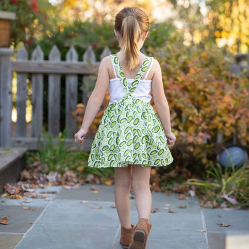 Worthy Threads Girls Pinafore Dress In Pickles