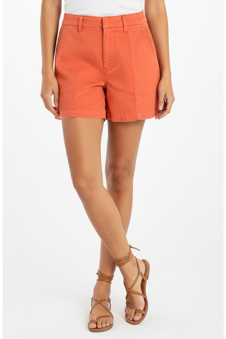 Cotton Blend Shorts, Main, color, RED CLAY