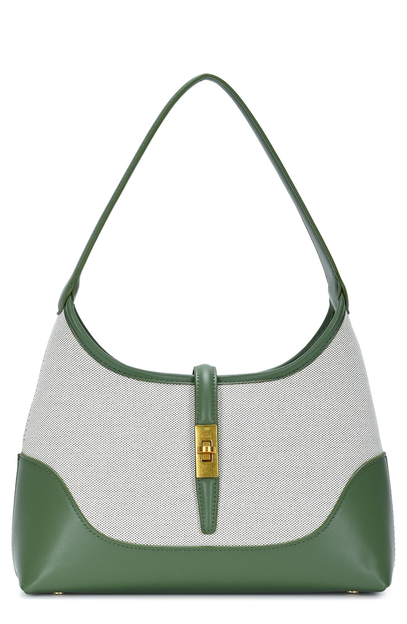 Two-Tone Canvas Shoulder Bag