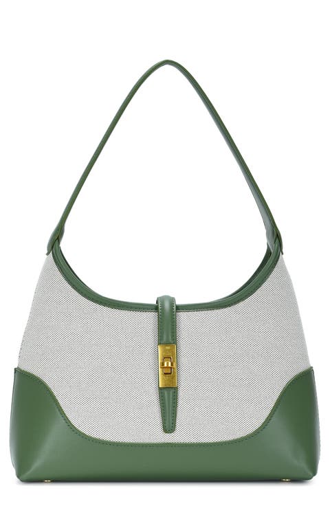 Two-Tone Canvas Shoulder Bag