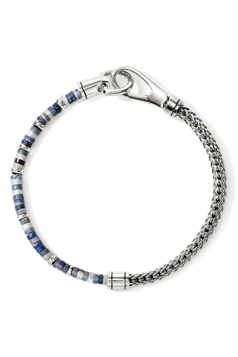 Men's Heishi & Chain Bracelet, Alternate, color, SILVER