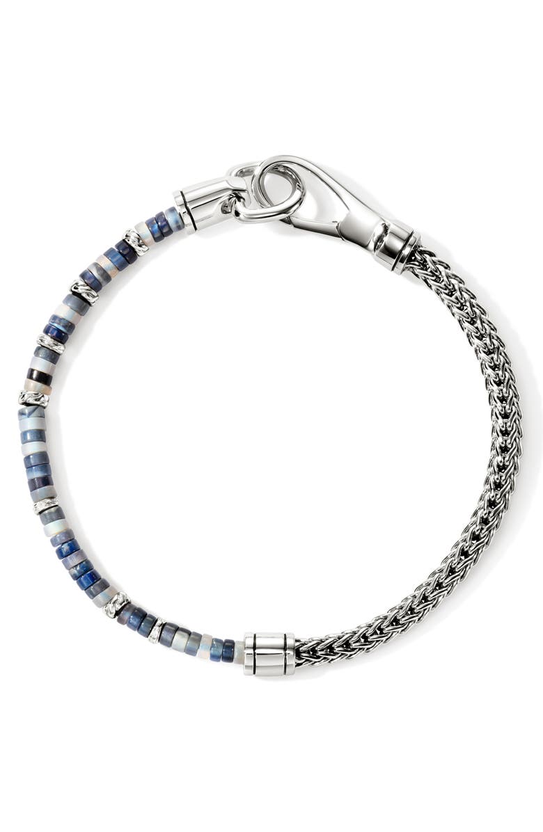 John Hardy Men's Heishi & Chain Bracelet, Alternate, color, Silver/ Opal