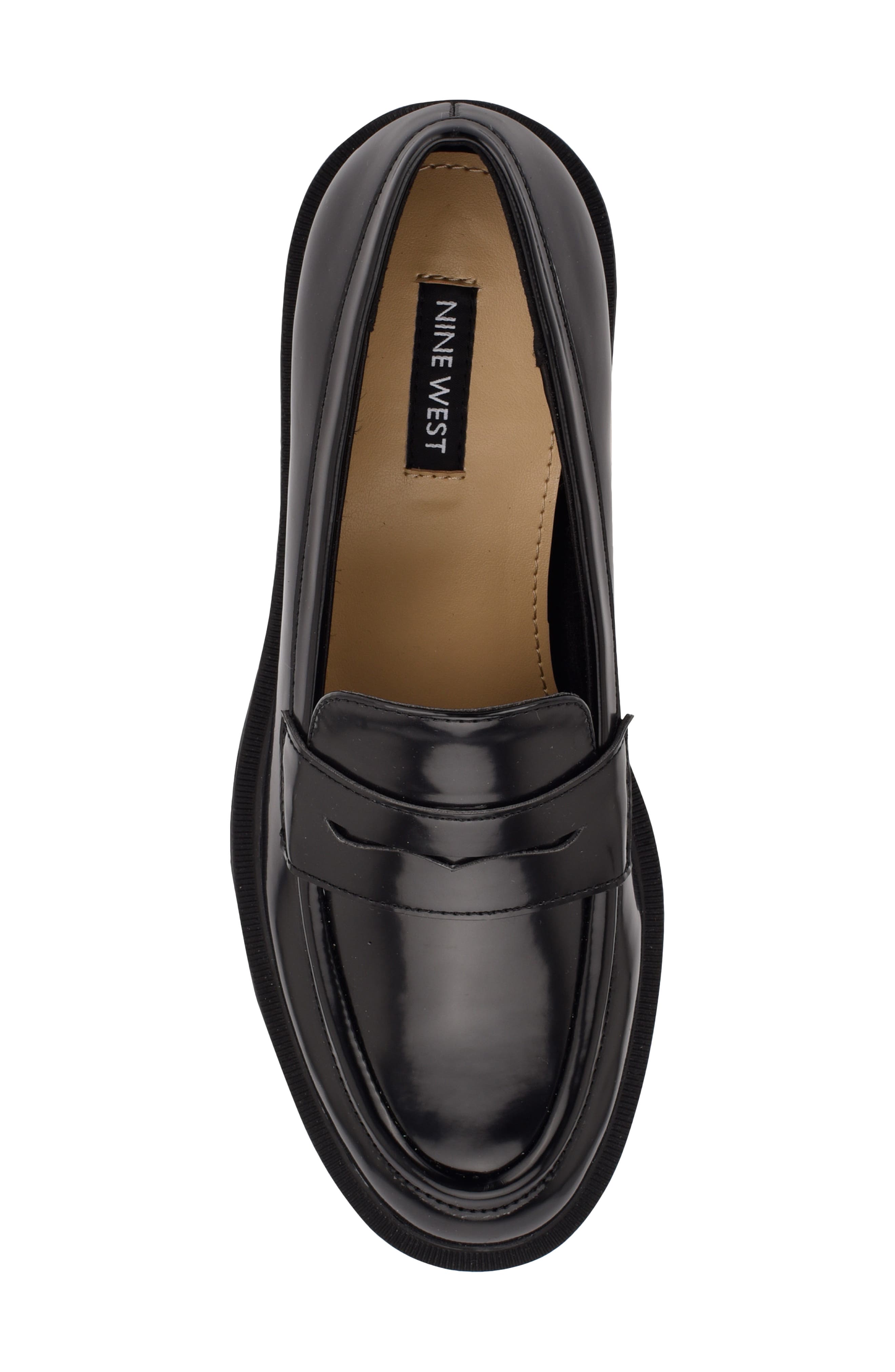 Nine West Maibel Platform Penny Loafer, Alternate, color, Black Patent