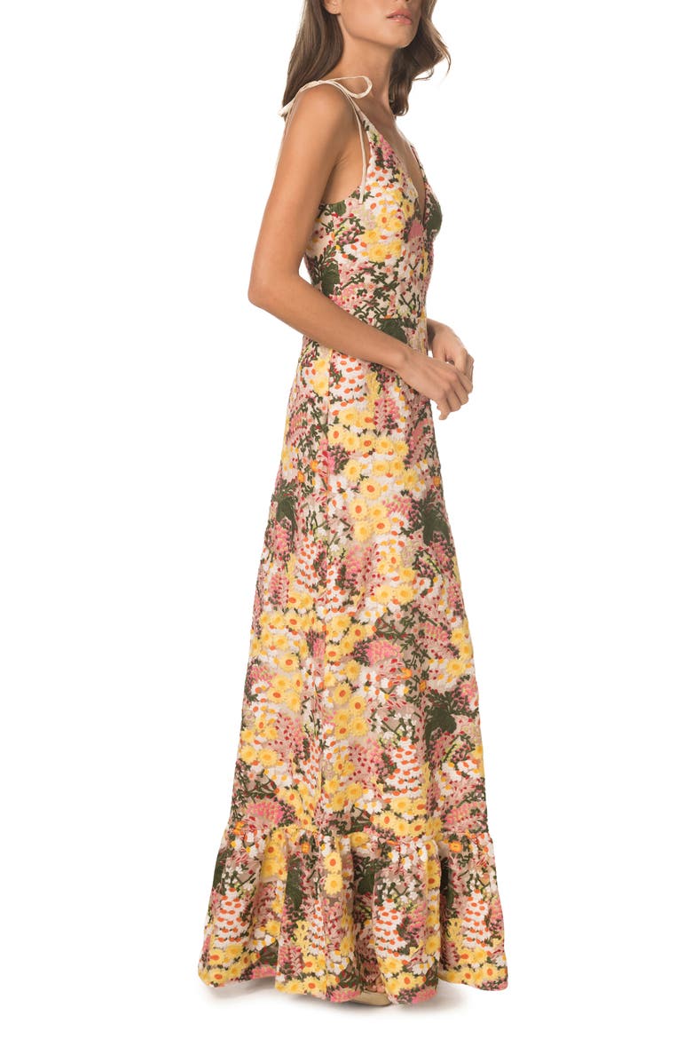Sunny Floral Embroidered Gown, Alternate, color, BLUSH MULTI