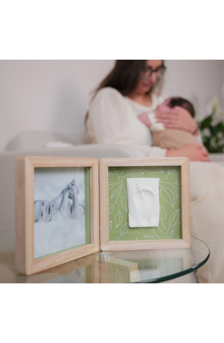 Petit Artichaut Double Frame - Baby Print & Photo Frame, Keepsake Gift, Alternate, color, Olive Tree