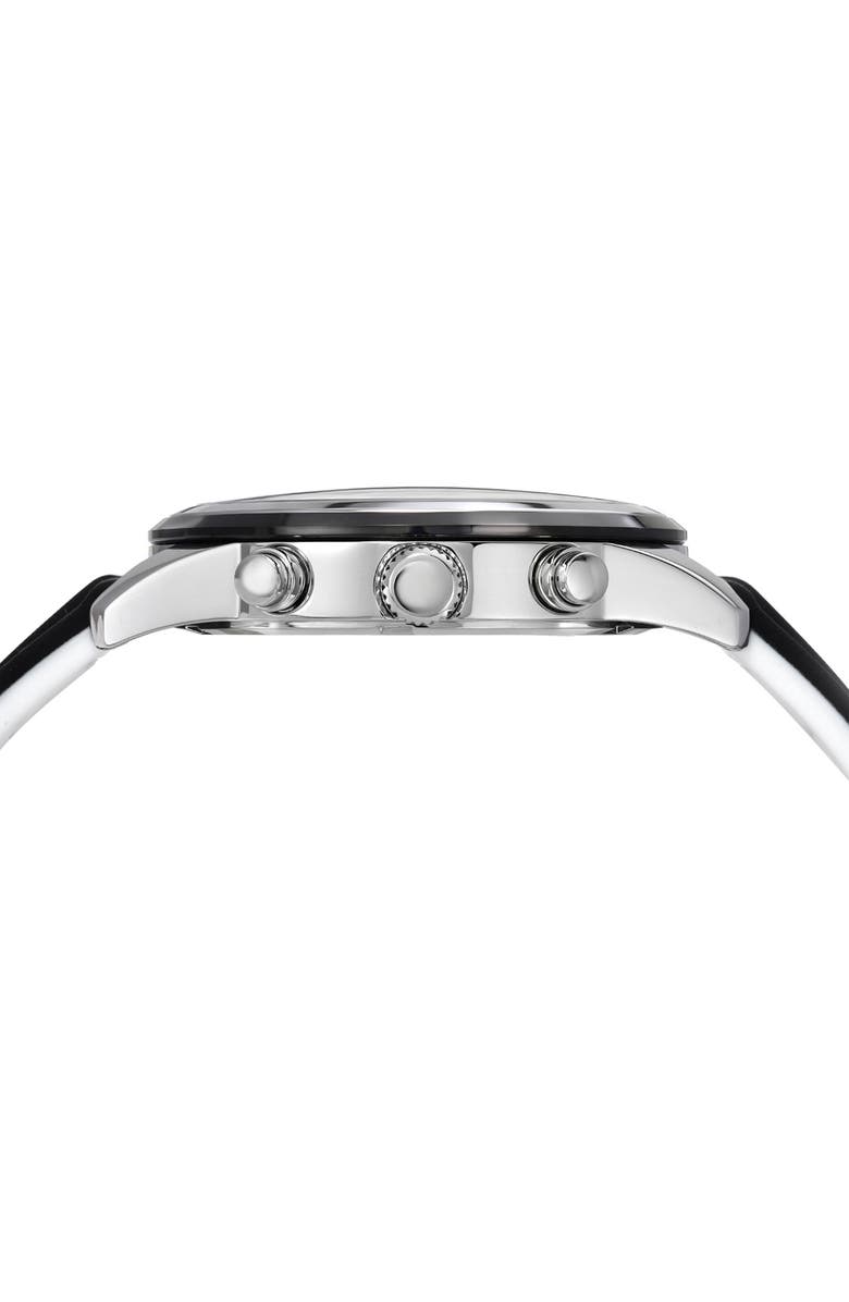 PORSAMO BLEU Men's Arthur Chronograph Silicone Strap Watch, 44mm, Alternate, color, Black