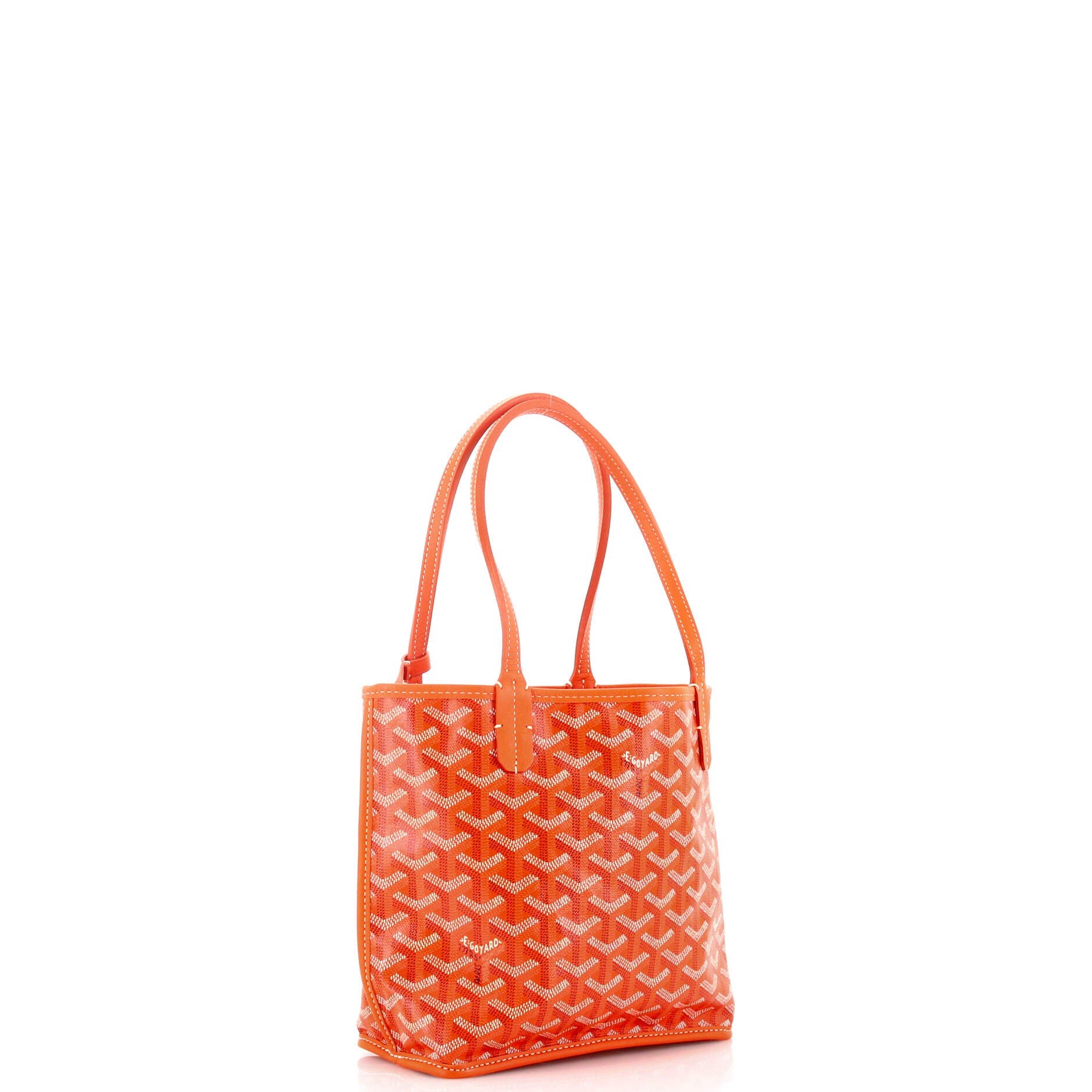 Pre-Owned Goyard Anjou Reversible Tote Coated Canvas Mini, Alternate, color, Orange