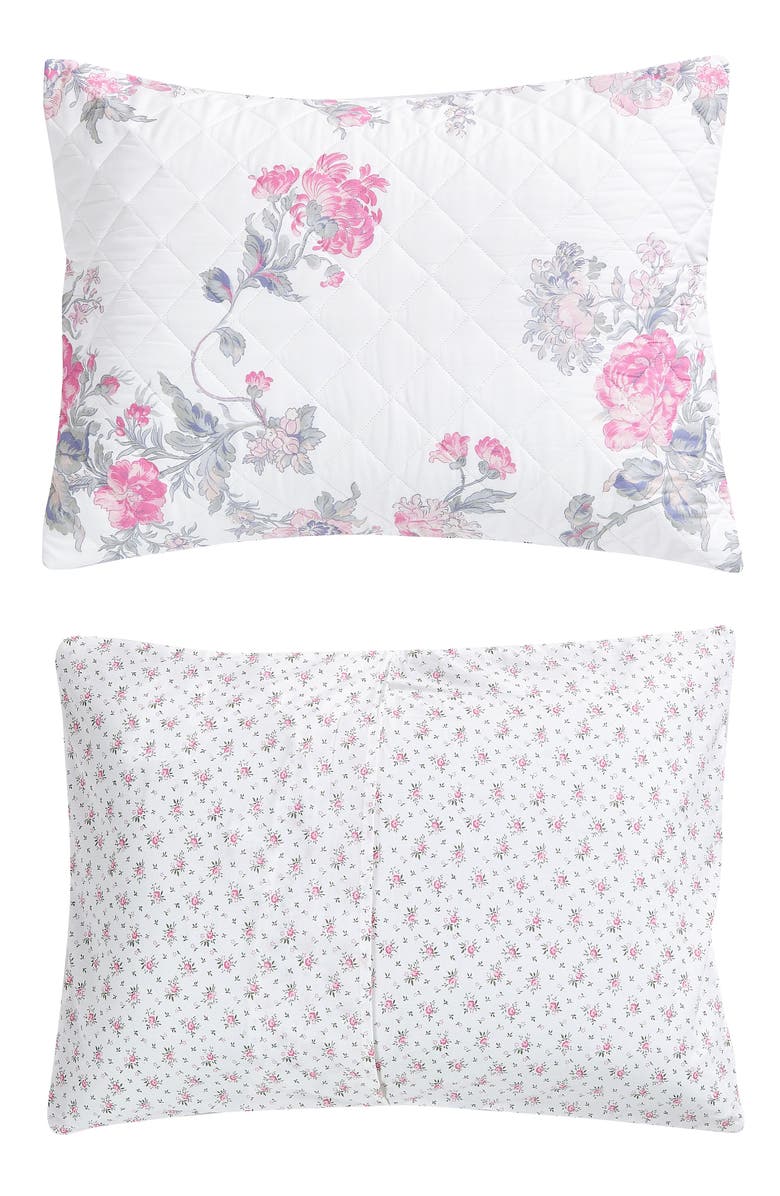 MELANGE HOME Rose Percale Cotton Quilt & Shams Set, Alternate, color, Pink/ Pink