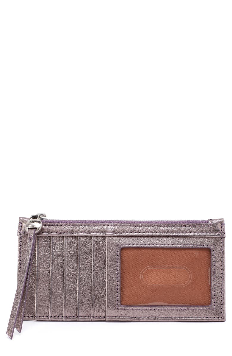 HOBO Carte Leather Wallet, Main, color, Pewter Spur
