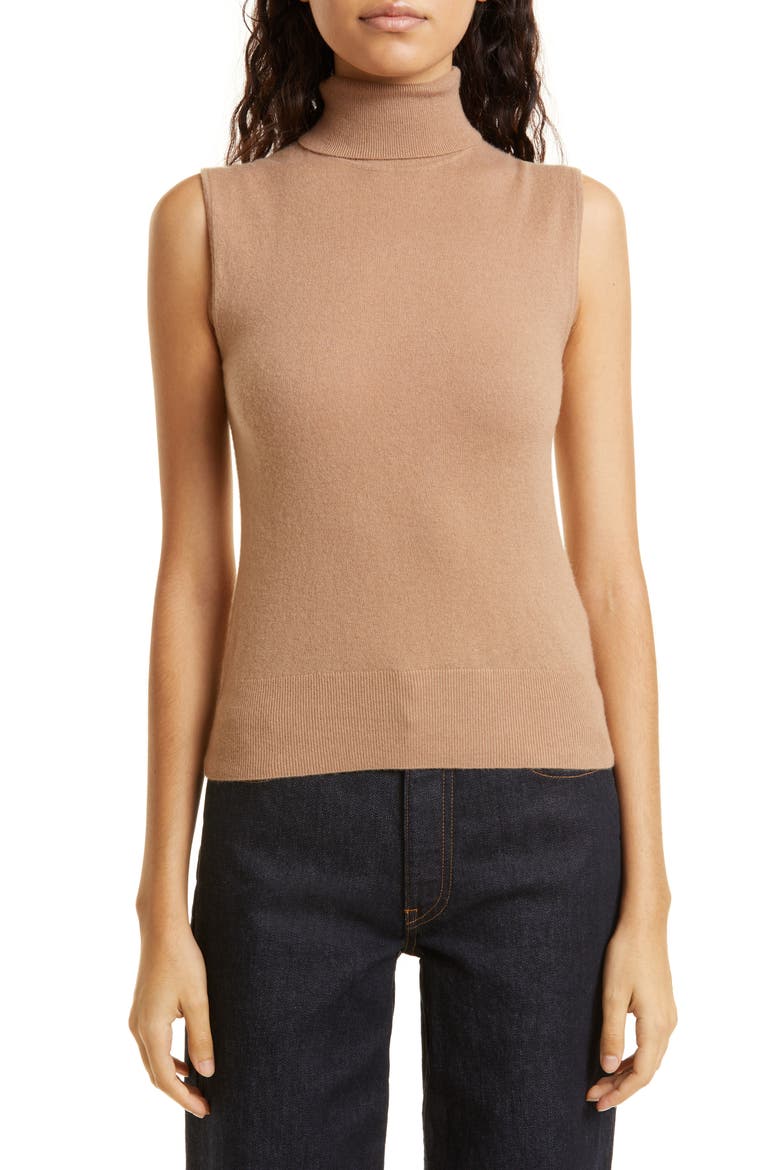 Ramsey Sleeveless Cashmere Sweater, Main, color, CAMEL