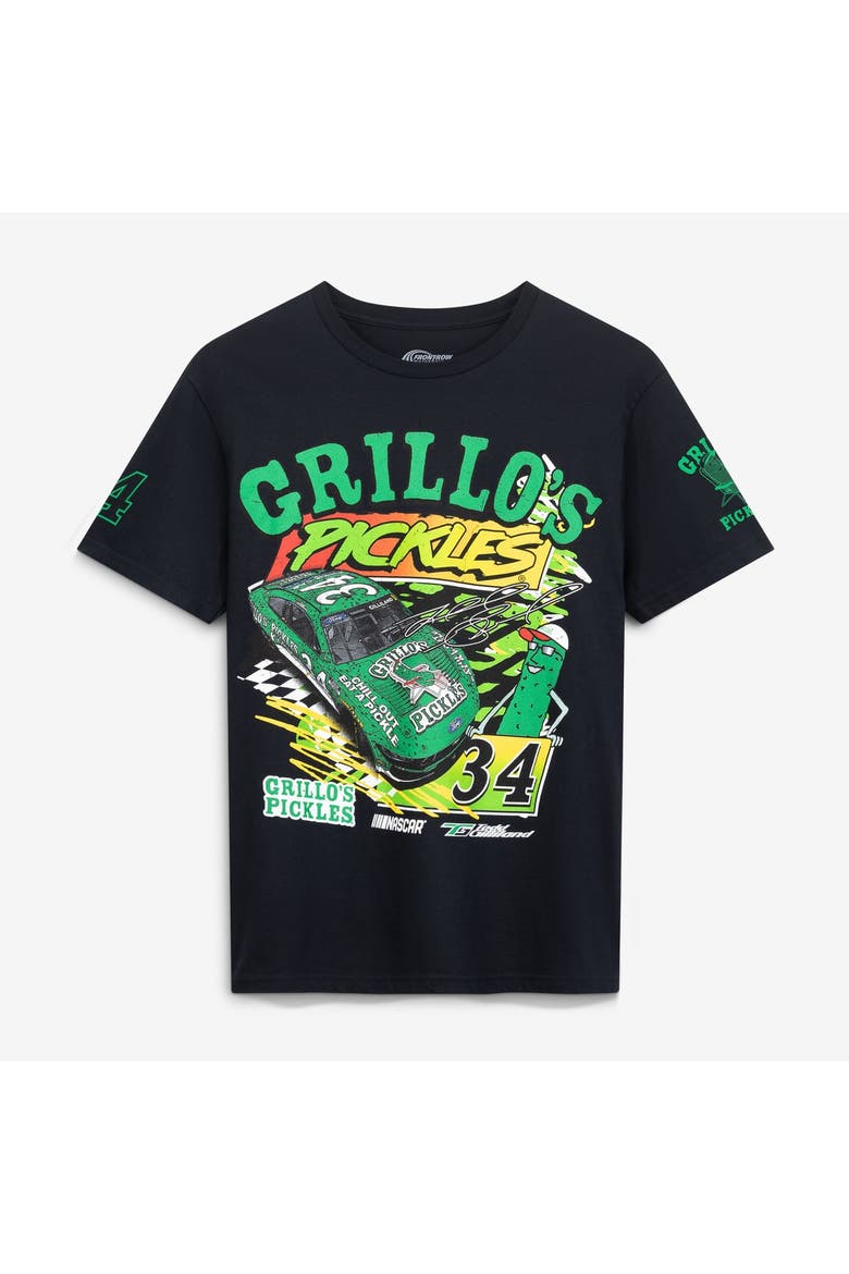 Men's Front Row Motorsports  Black Todd Gilliland #34 Grillo's Pickles T-Shirt, Main, color, Black
