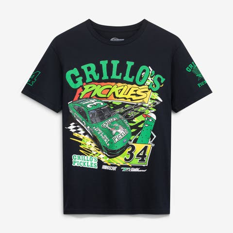 Men's Front Row Motorsports  Black Todd Gilliland #34 Grillo's Pickles T-Shirt