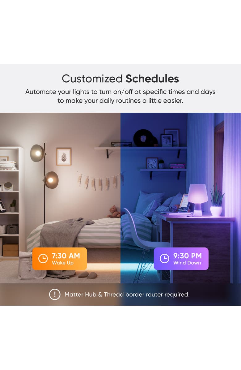 Nanoleaf Caveman Matter & Wi-Fi A19 Smart LED Light Bulb, Alternate, color, Multicolor