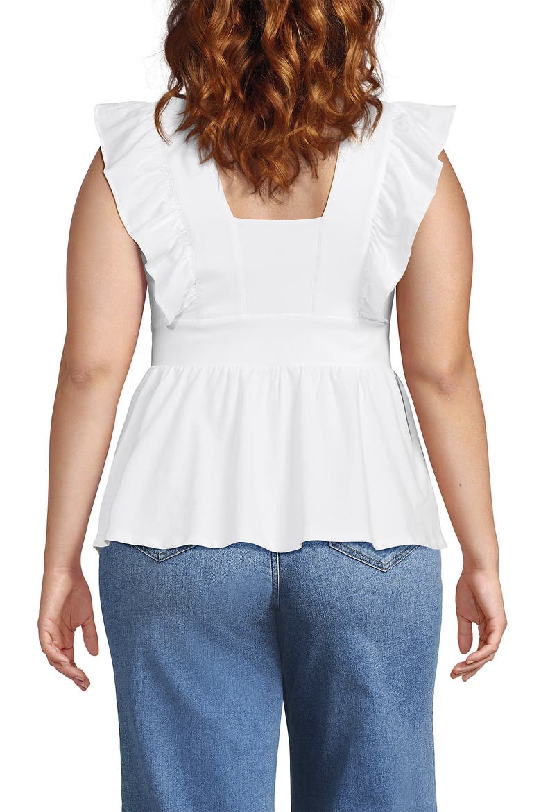 Lightweight Jersey Ruffle Peplum Top, Alternate, color, White