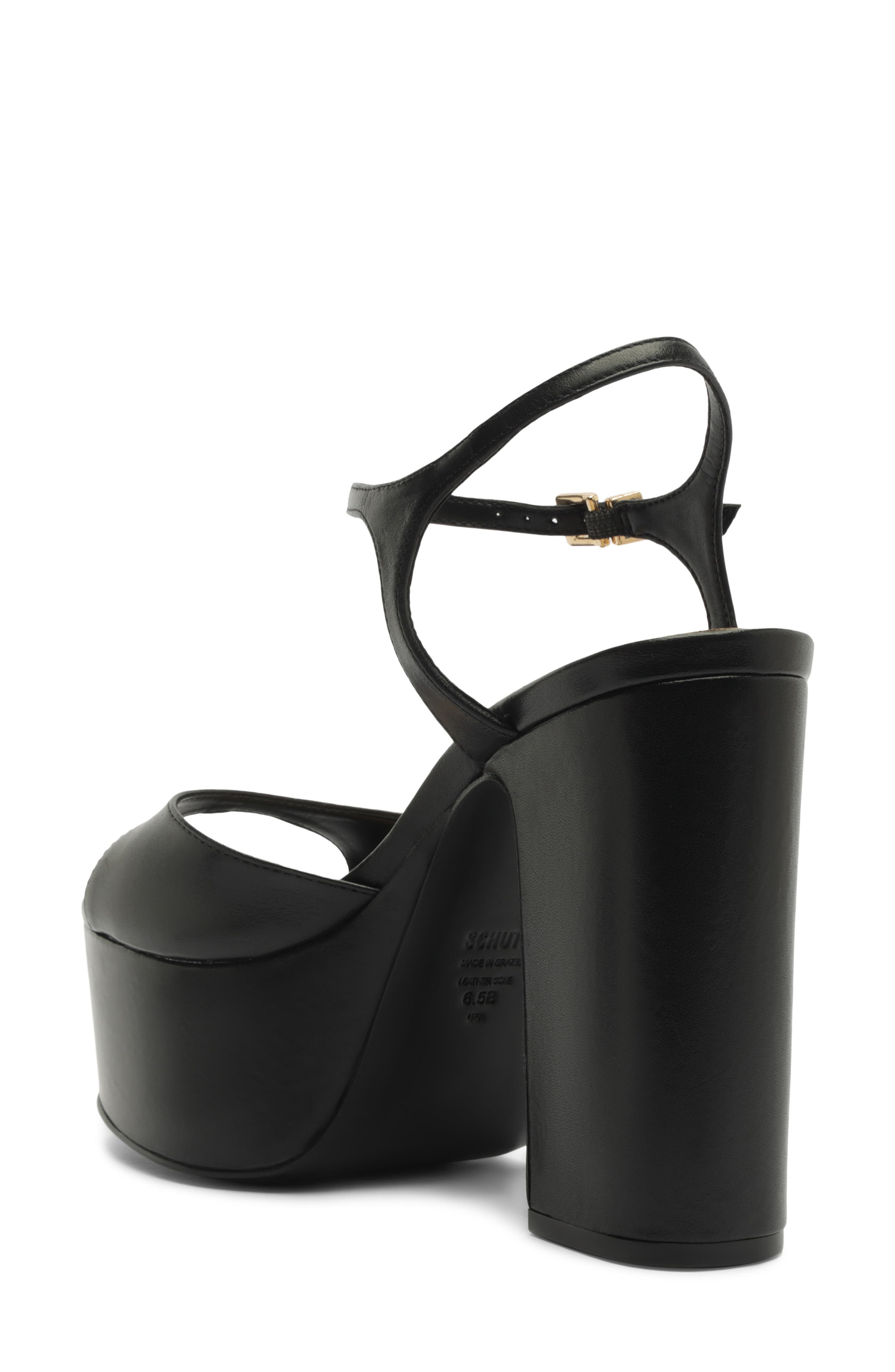 Schutz Lys Ankle Strap Platform Sandal, Alternate, color, Black