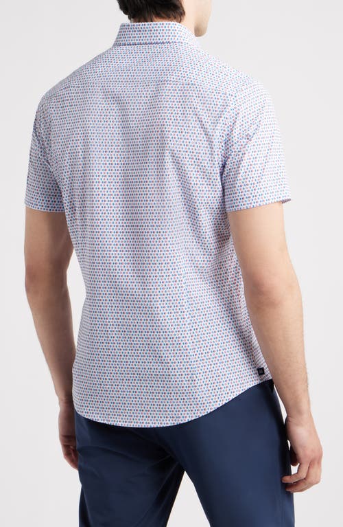 Mizzen + Main Mizzen+main Leeward Trim Fit Neat Short Sleeve Stretch Button-up Shirt