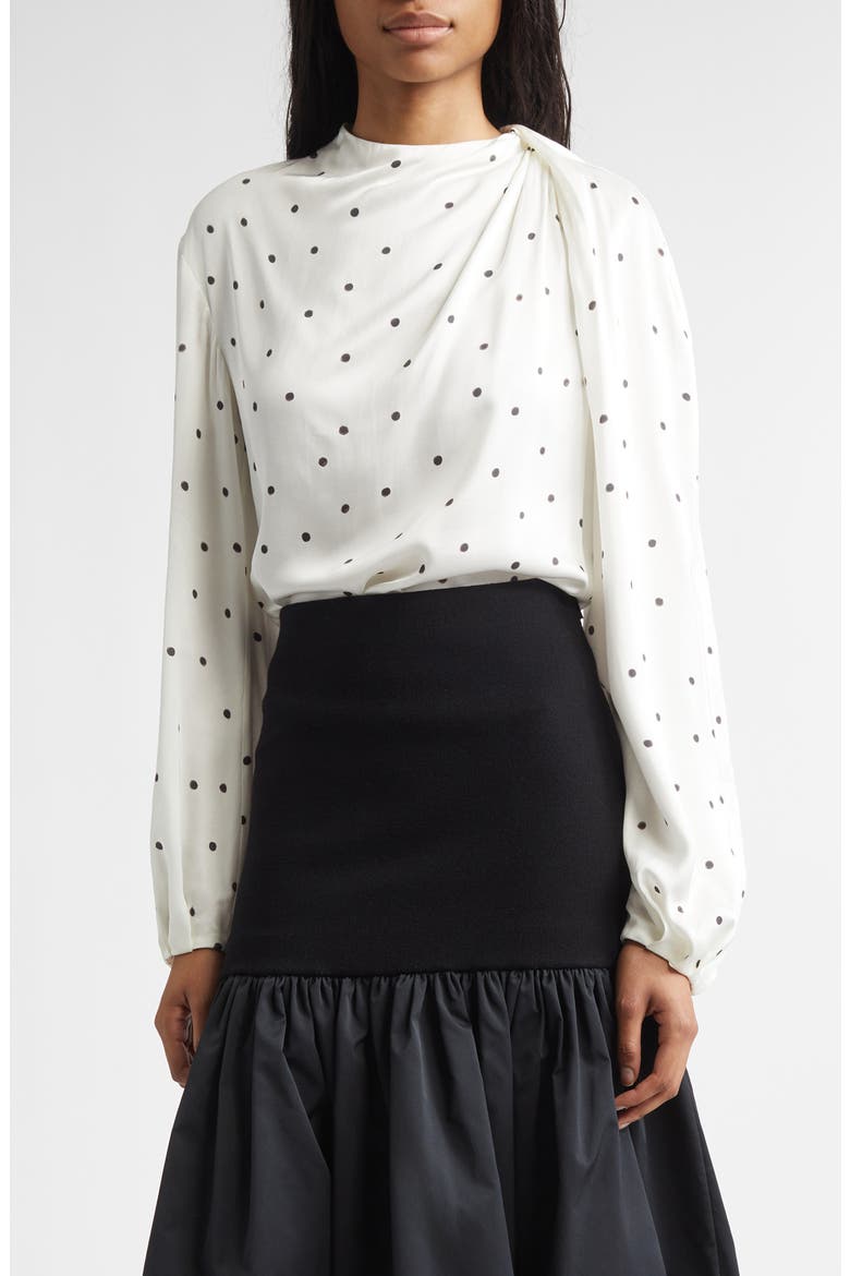 Blaire Polka Dot Top, Main, color, CREAM/ BLACK