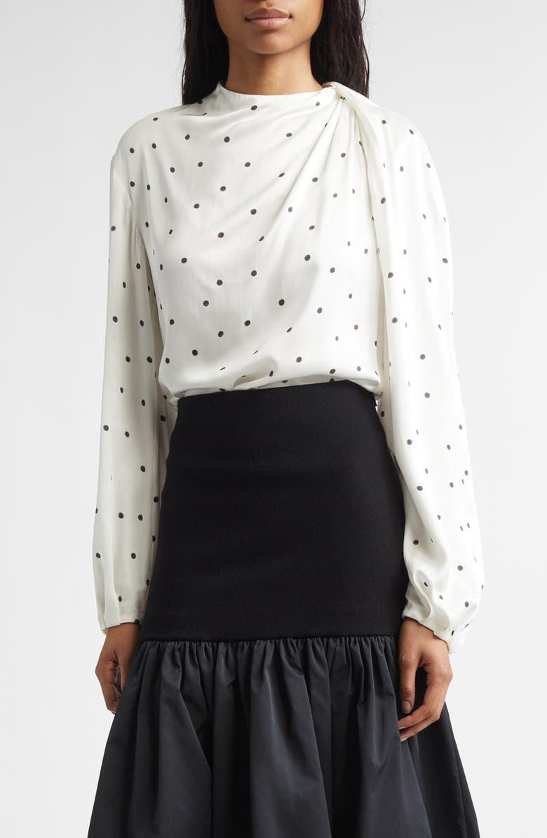A.L.C. Blaire Polka Dot Top, Main, color, Cream/ Black