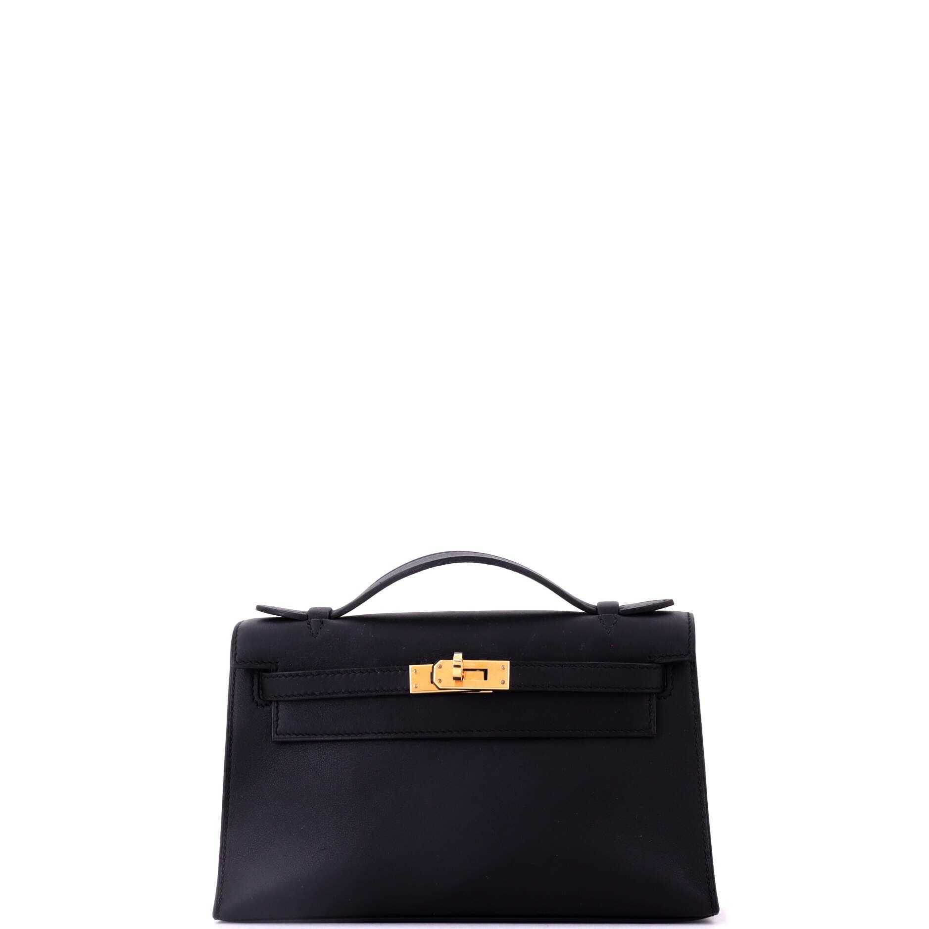 Pre-Owned Hermes Kelly Pochette Swift, Main, color, Noir