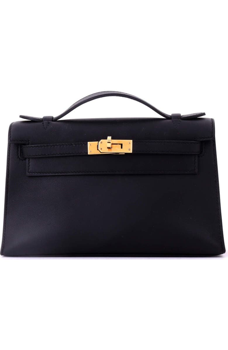 Pre-Owned Hermes Kelly Pochette Swift, Main, color, Noir
