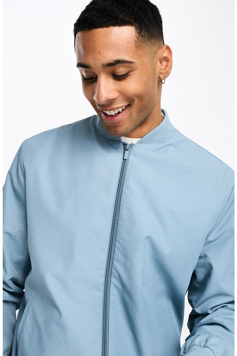 Zip Bomber Jacket, Alternate, color, MID BLUE