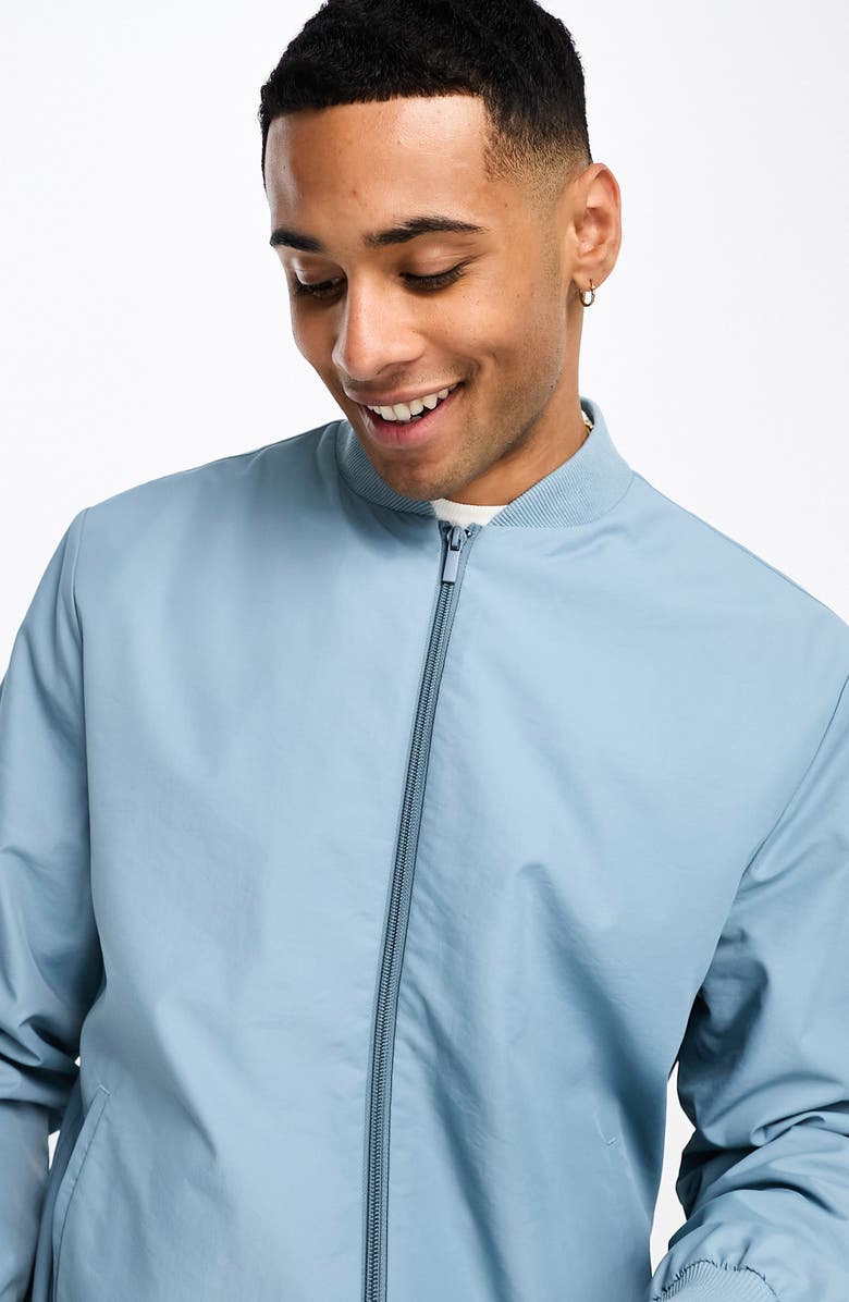 ASOS DESIGN Zip Bomber Jacket, Alternate, color,