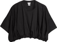 Noir Kei Ninomiya Bubble Hem Cotton Ponte Crop Top
