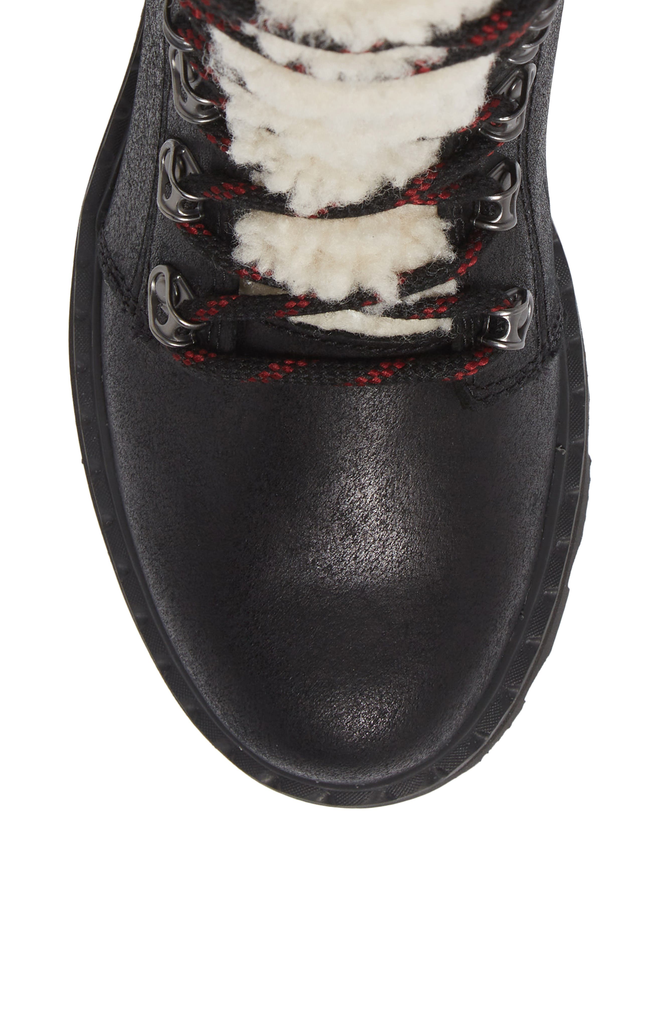 SOREL Lennox Genuine Shearling Trim Waterproof Lace-Up Boot, Alternate, color, 