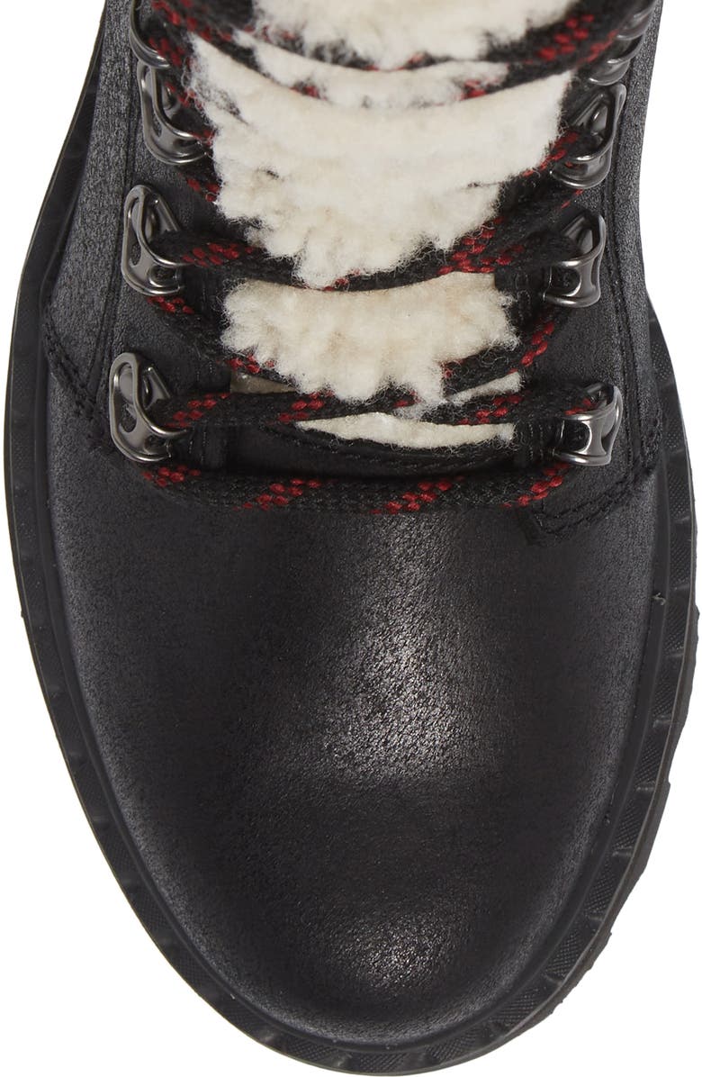 SOREL Lennox Genuine Shearling Trim Waterproof Lace-Up Boot, Alternate, color,