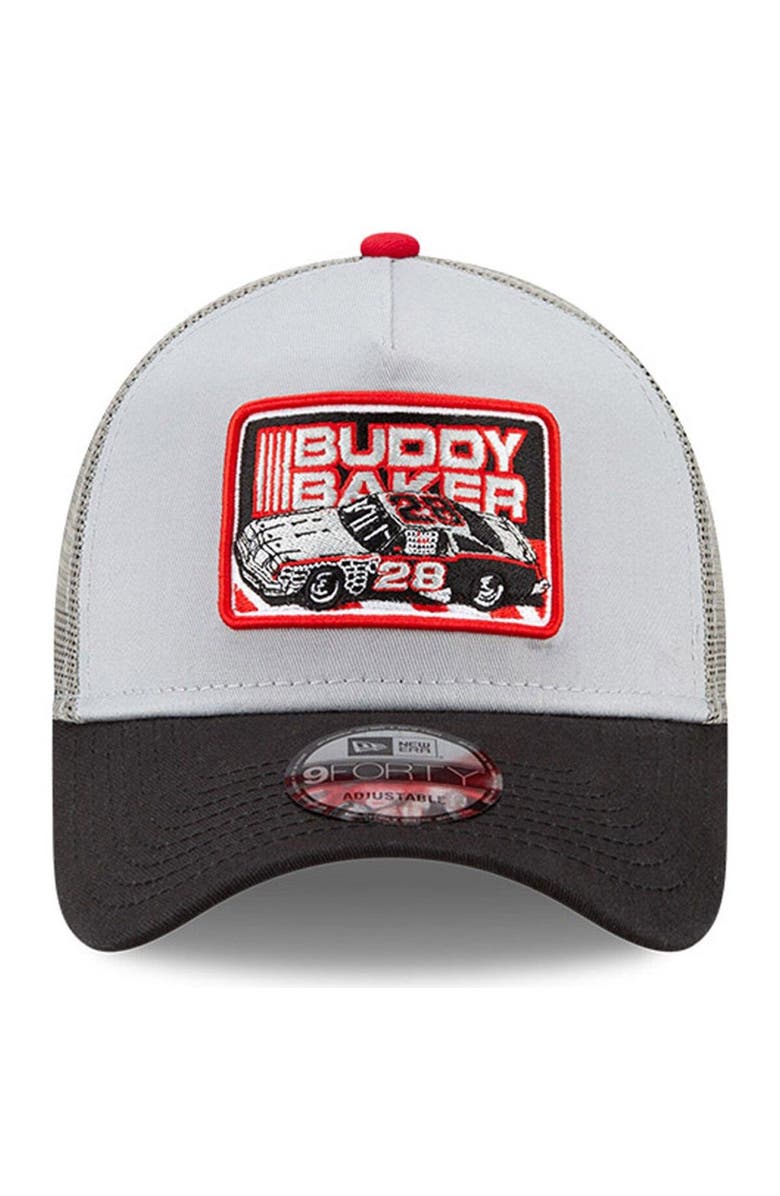 New Era Men's New Era Black/Gray Buddy Baker Legends 9FORTY A-Frame Adjustable Trucker Hat, Alternate, color, Black