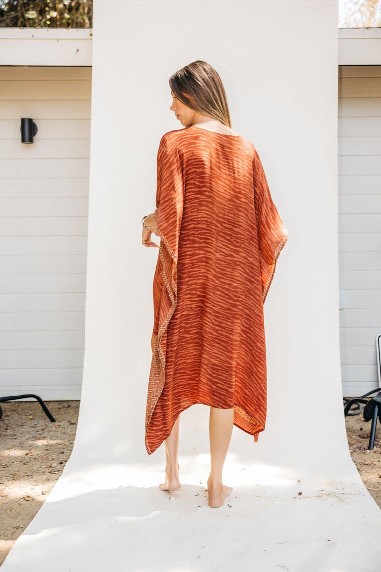 Long Caftan Stella, Alternate, color, Red