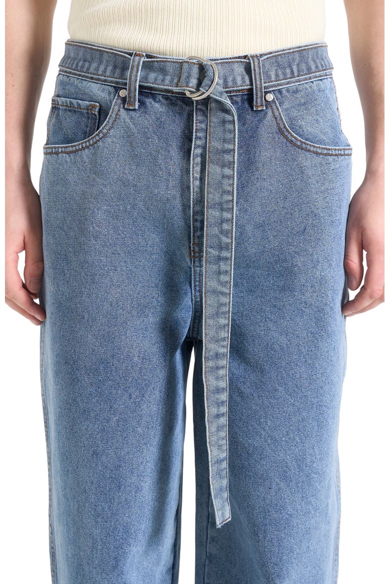 Adam Wide Leg Belted Jeans, Alternate, color, Blue Wash