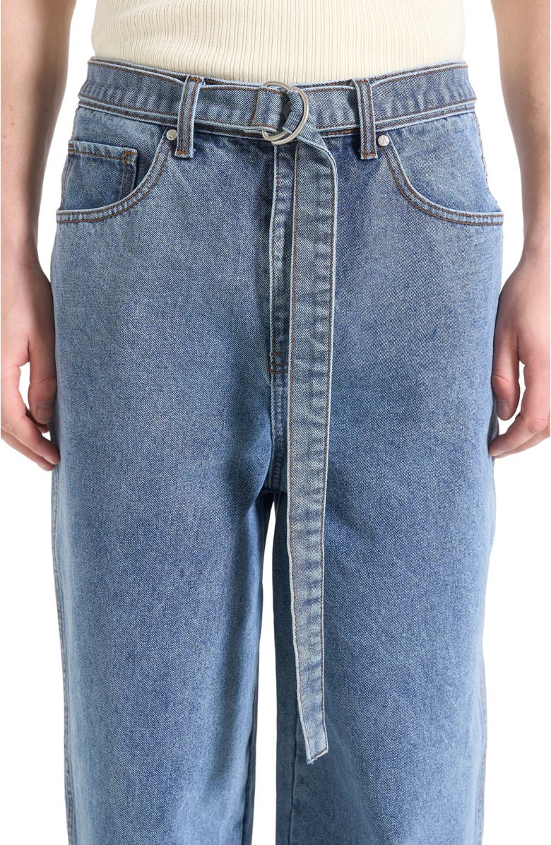 Manière De Voir Adam Wide Leg Belted Jeans, Alternate, color, Blue Wash
