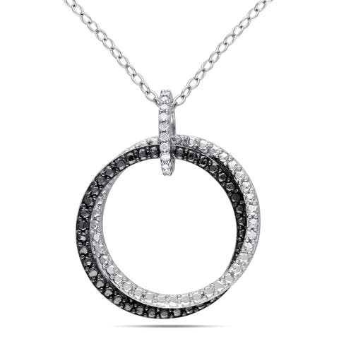 Diamond Double Circle Pendant Necklace