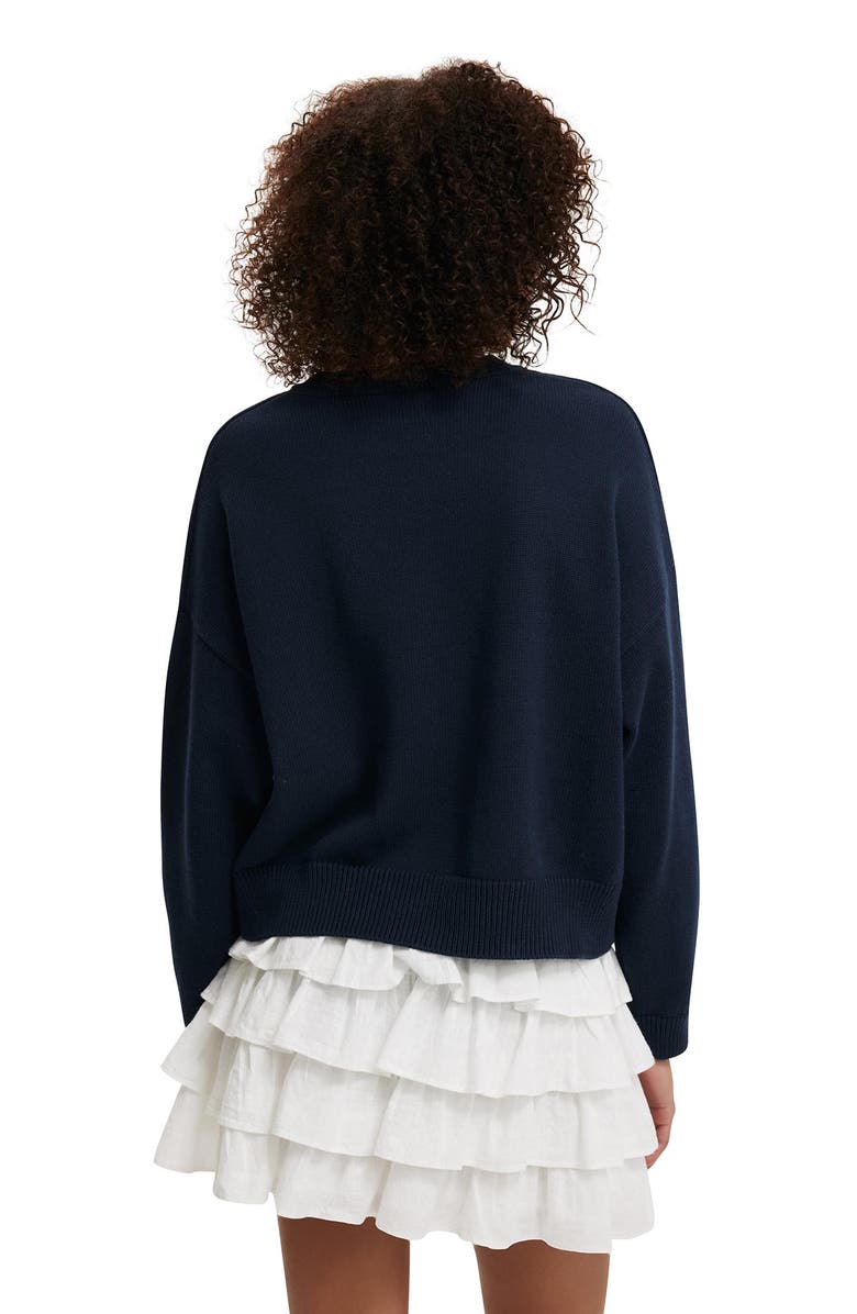 Cotton On Women's Cotton Crew Neck Sweater, Alternate, color, Navy 91