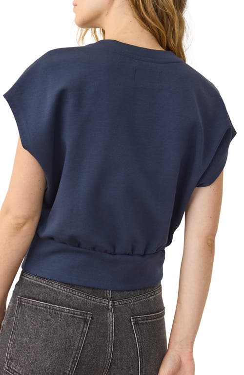 Marine Layer Nova Organic Cotton Blend Bubble Top In Blue