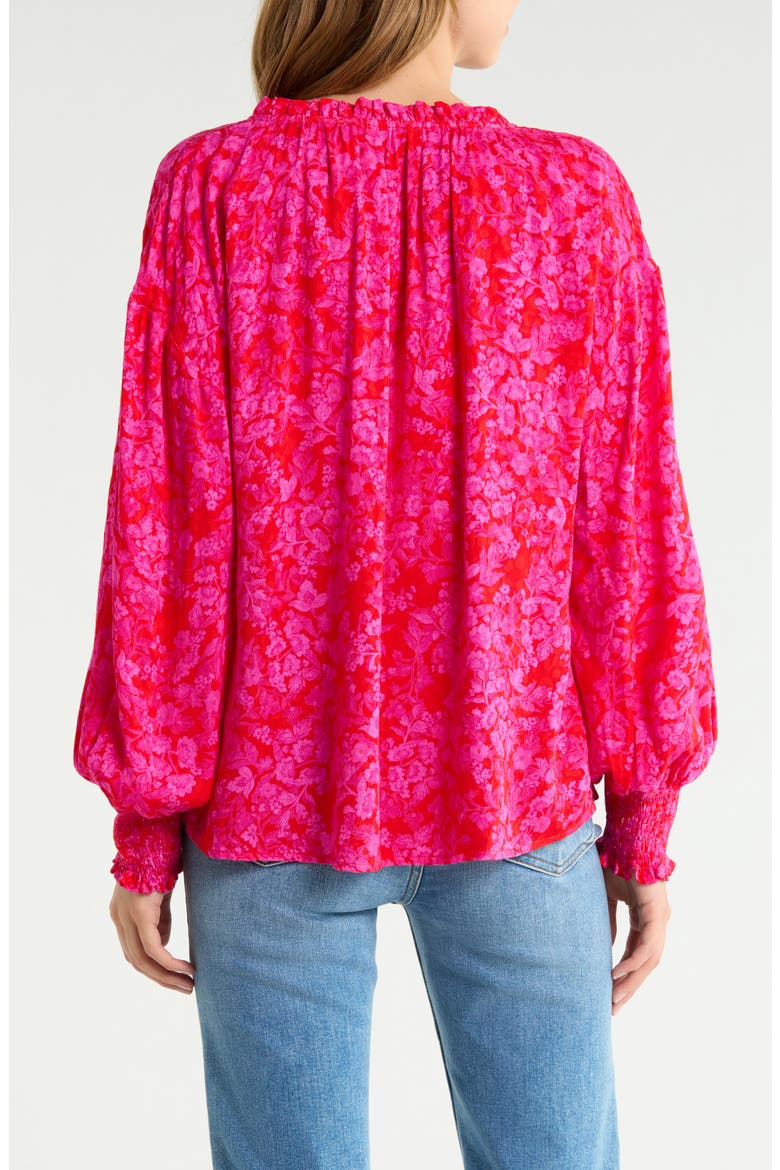 Weylin Split Neck Top, Alternate, color, RED-FUCHSIA