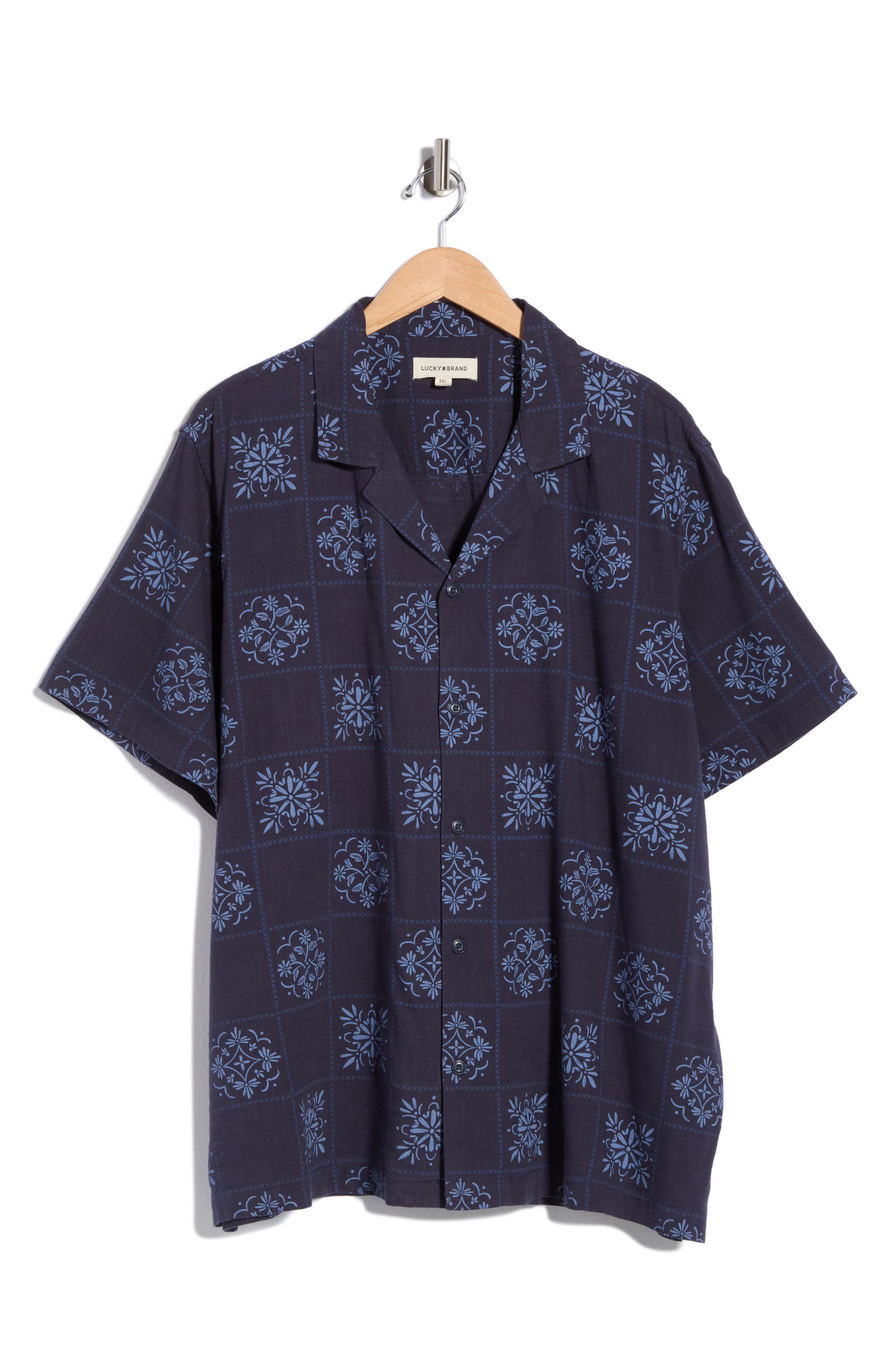 Floral Checkerboard Camp Shirt