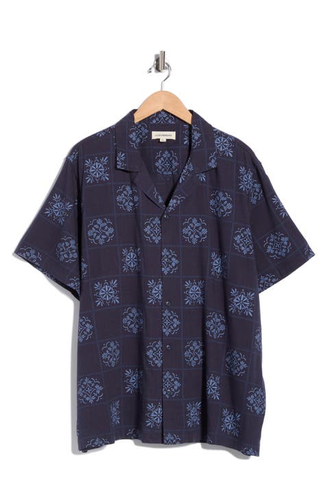 Floral Checkerboard Camp Shirt